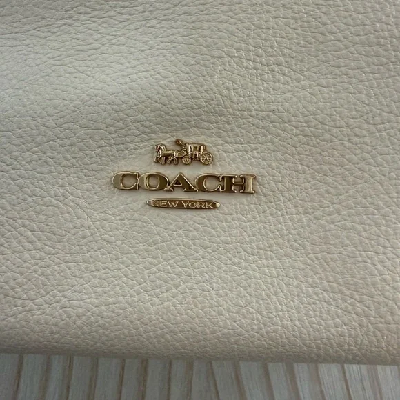 Coach Kacey Satchel Cream and Brown Leather Tote - Picture 3 of 6